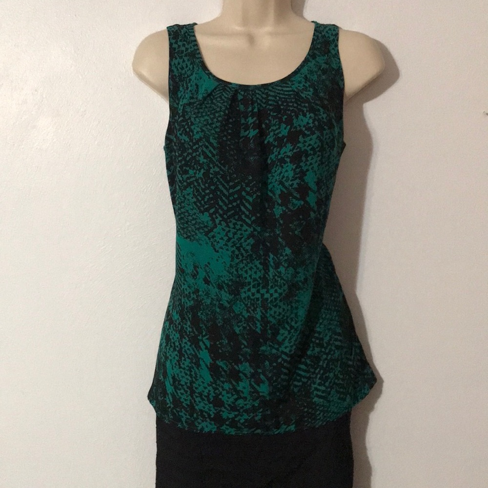 Green and Black patterned tank